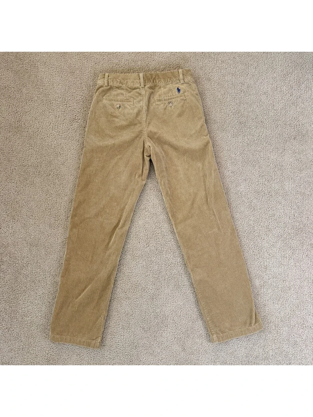 Polo Ralph Lauren Corduroy Pants Boy's 14 Brown Tan Cords Chino Straight Pony RL